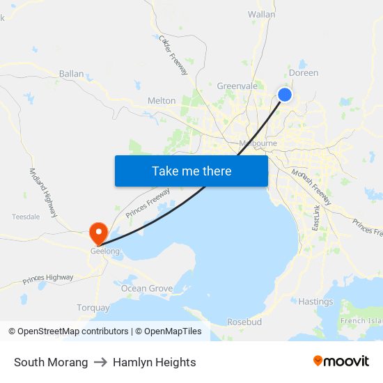 South Morang to Hamlyn Heights map