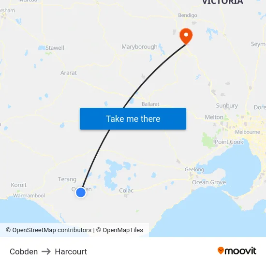Cobden to Harcourt map