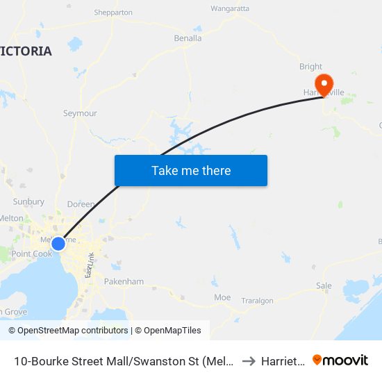 10-Bourke Street Mall/Swanston St (Melbourne City) to Harrietville map