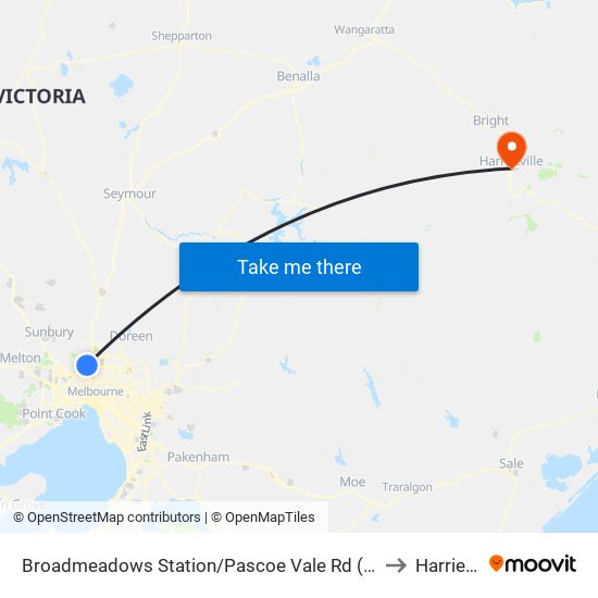 Broadmeadows Station/Pascoe Vale Rd (Broadmeadows) to Harrietville map