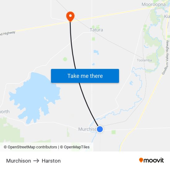 Murchison to Harston map