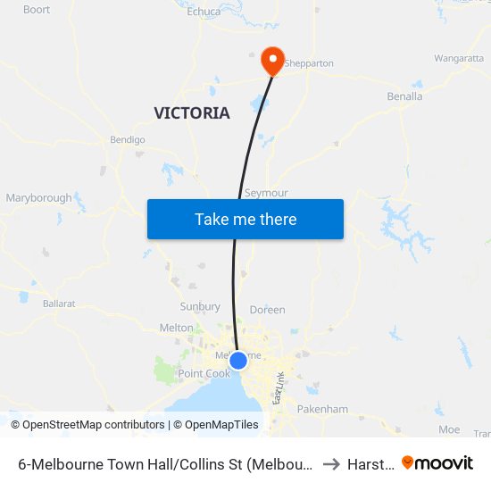 6-Melbourne Town Hall/Collins St (Melbourne City) to Harston map