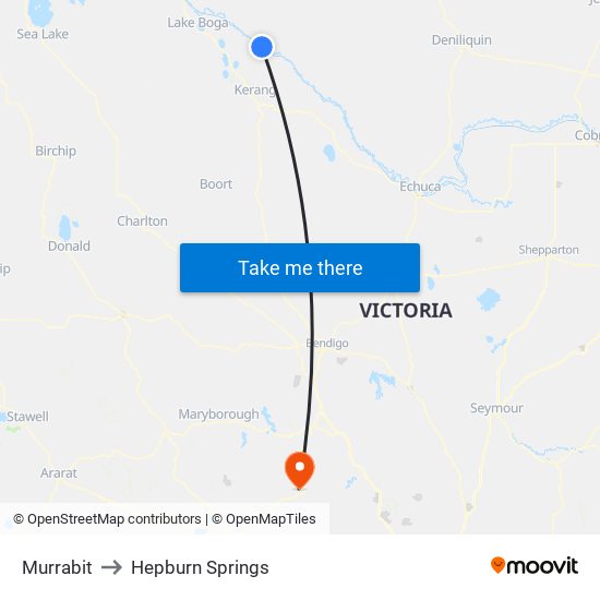 Murrabit to Hepburn Springs map