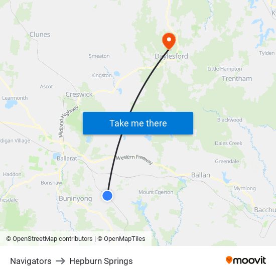 Navigators to Hepburn Springs map