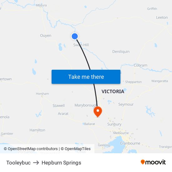 Tooleybuc to Hepburn Springs map