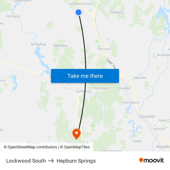 Lockwood South to Hepburn Springs map