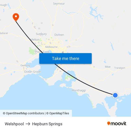 Welshpool to Hepburn Springs map