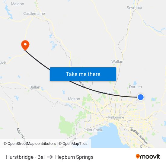 Hurstbridge - Bal to Hepburn Springs map