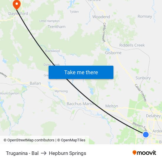 Truganina - Bal to Hepburn Springs map