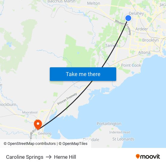 Caroline Springs to Herne Hill map