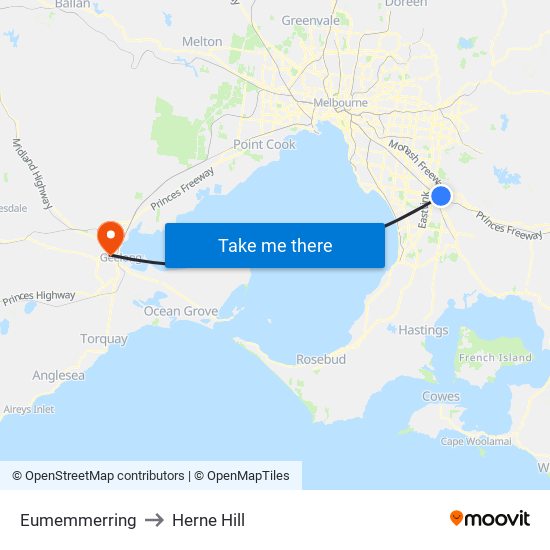 Eumemmerring to Herne Hill map