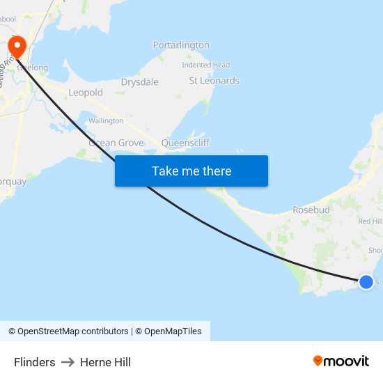 Flinders to Herne Hill map