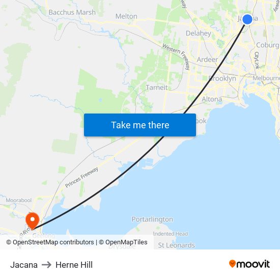 Jacana to Herne Hill map