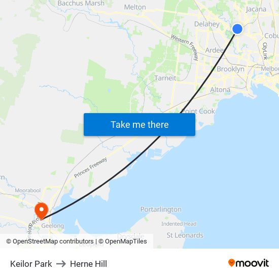 Keilor Park to Herne Hill map