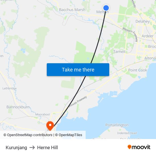 Kurunjang to Herne Hill map