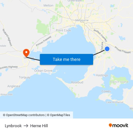 Lynbrook to Herne Hill map