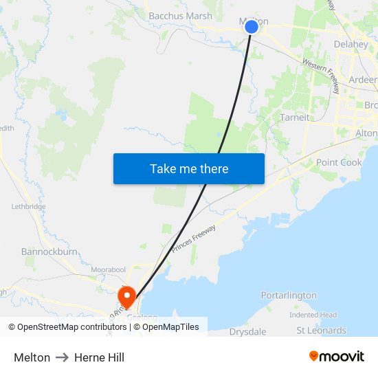 Melton to Herne Hill map