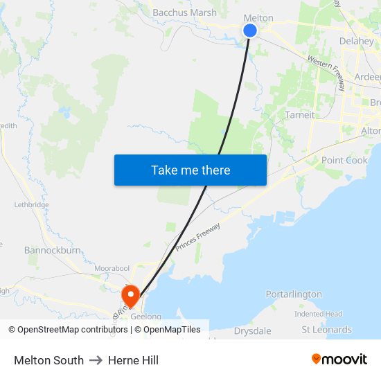 Melton South to Herne Hill map