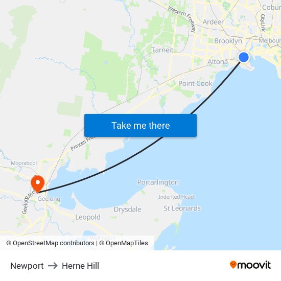 Newport to Herne Hill map