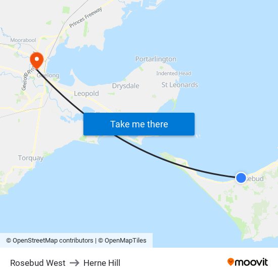 Rosebud West to Herne Hill map