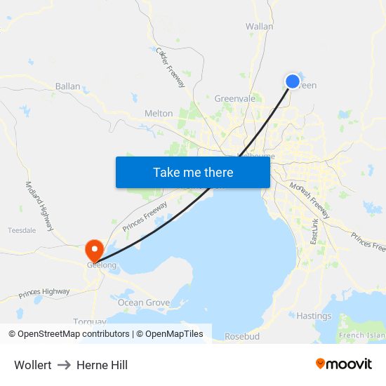 Wollert to Herne Hill map