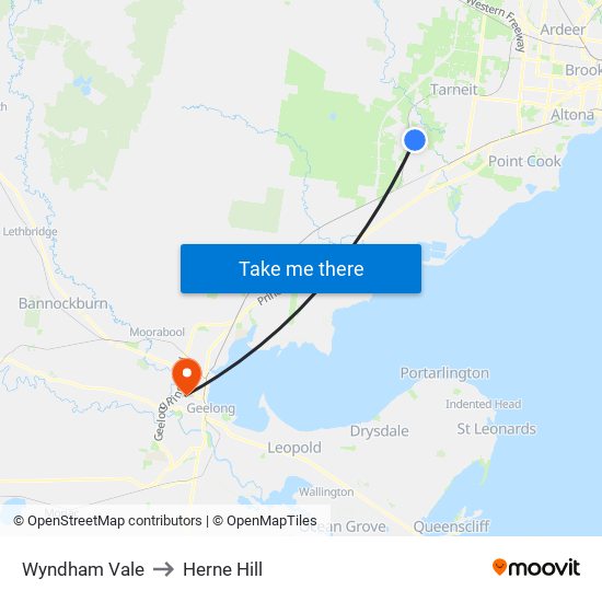 Wyndham Vale to Herne Hill map