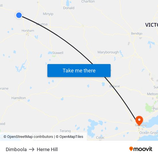 Dimboola to Herne Hill map