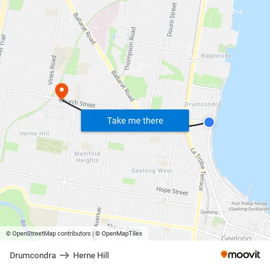 Drumcondra to Herne Hill map