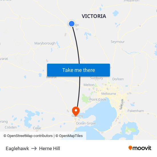 Eaglehawk to Herne Hill map