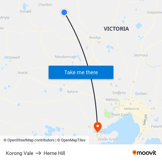 Korong Vale to Herne Hill map