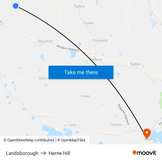 Landsborough to Herne Hill map