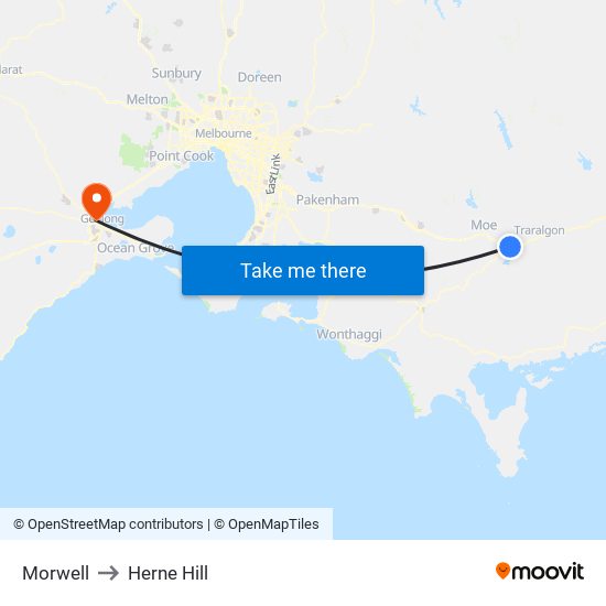 Morwell to Herne Hill map