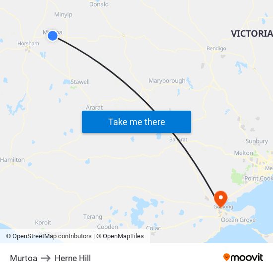 Murtoa to Herne Hill map