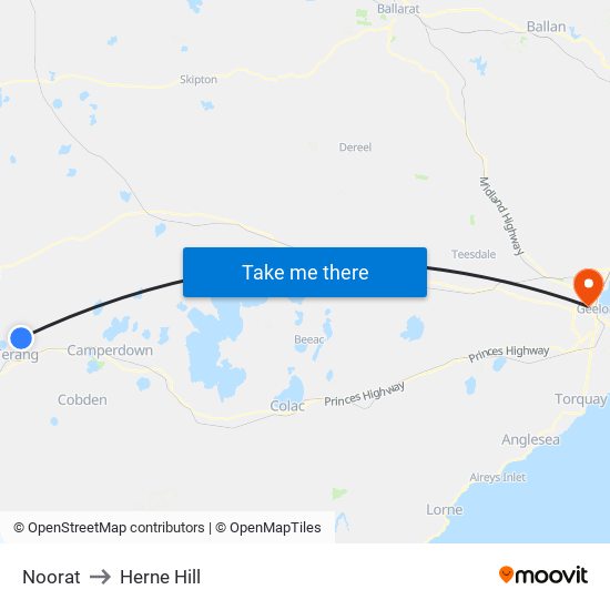 Noorat to Herne Hill map