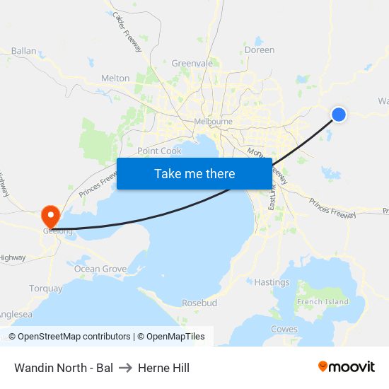 Wandin North - Bal to Herne Hill map