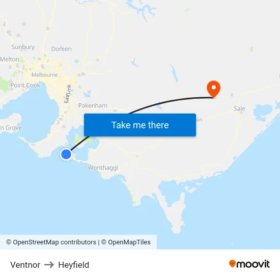 Ventnor to Heyfield map