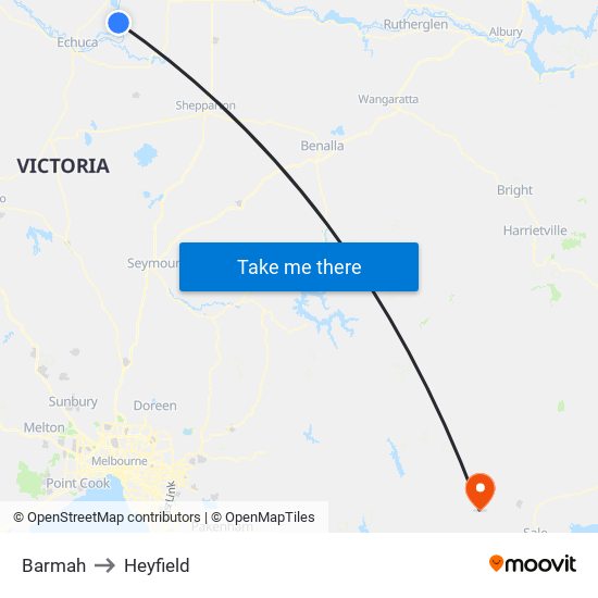 Barmah to Heyfield map