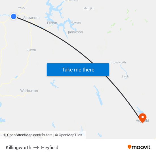 Killingworth to Heyfield map