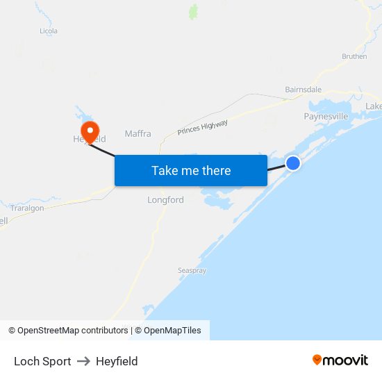 Loch Sport to Heyfield map