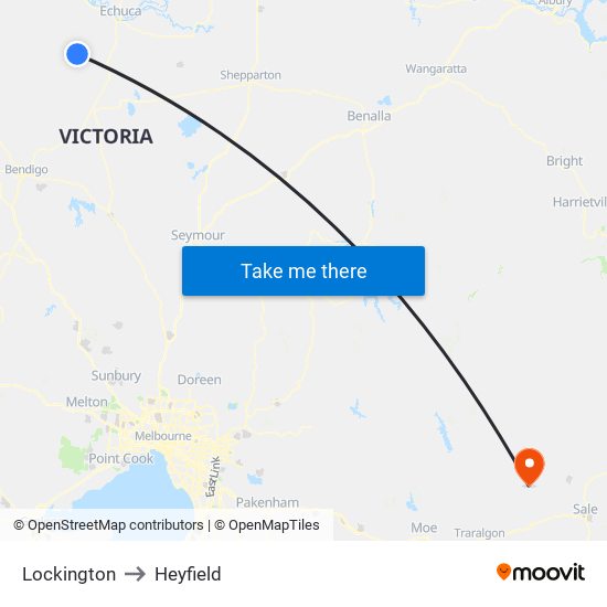 Lockington to Heyfield map