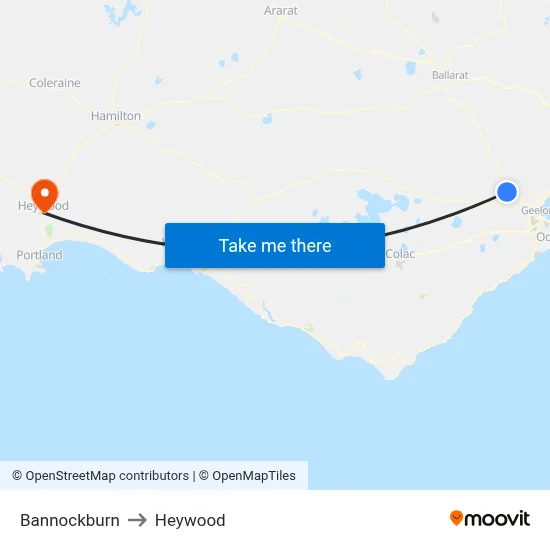Bannockburn to Heywood map
