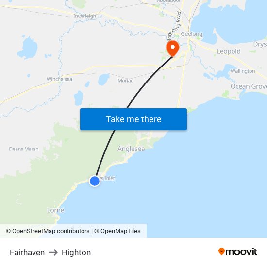 Fairhaven to Highton map