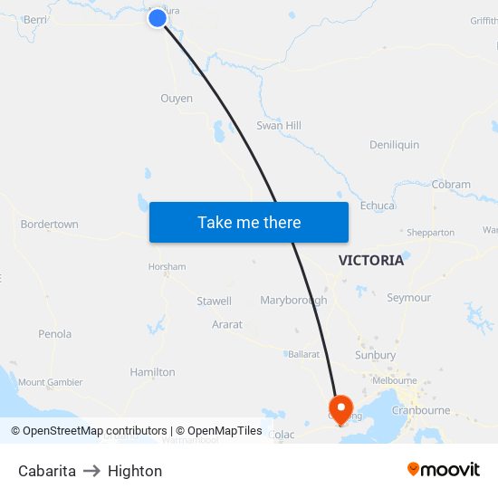 Cabarita to Highton map