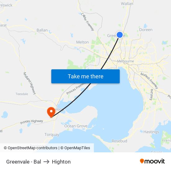 Greenvale - Bal to Highton map