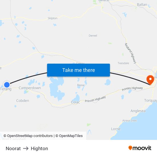 Noorat to Highton map