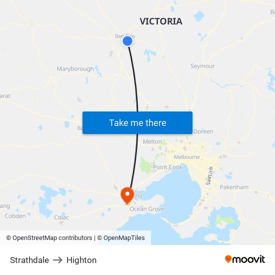 Strathdale to Highton map