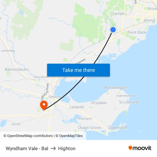 Wyndham Vale - Bal to Highton map