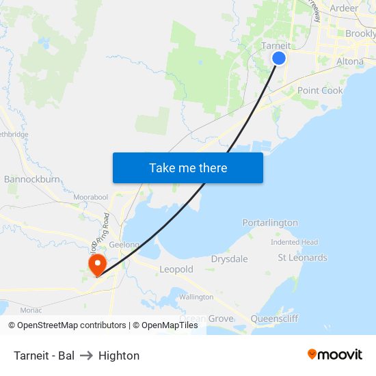 Tarneit - Bal to Highton map