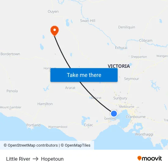 Little River to Hopetoun map