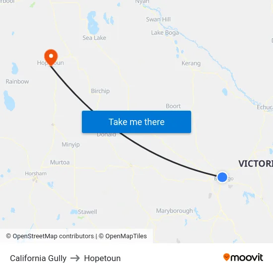 California Gully to Hopetoun map